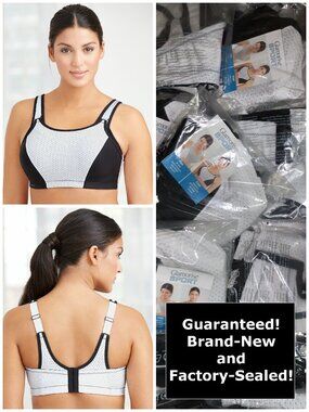 Glamorise SPORT Bra 32B Underwire (4 Support Levels) High-Impact Wicks! White